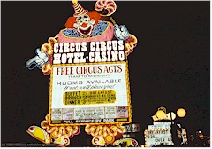 Leuchtreklame des Circus-Circus