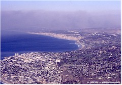 Pazifikkste zwischen San Diego und Los Angeles mit Smog-Glocke ber L.A.