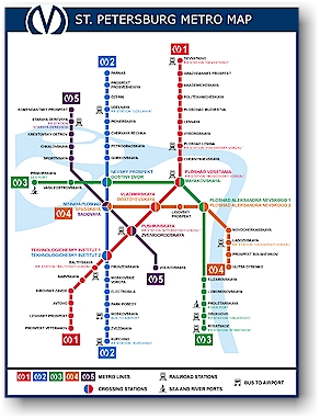 plan der metro in sankt petersburg, RU