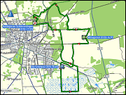 karte der fahrt vom camping park lueneburger heide in heber zum EDEKA und zum heidegarten in schneverdingen und zurueck sowie karte der rundwanderung ab dem heidegarten bei schneverdingen durch die lueneburger heide