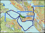 karte der fahrt vom first camp lulea zum lulea kajakclub und zurueck sowie karte der kajaktour rund um lulea