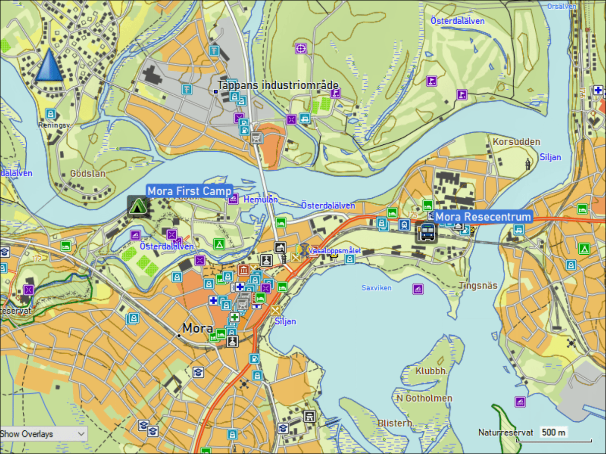 wegpunkte mora first camp und mora resecentrum