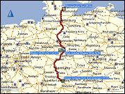 karte und hoehenprofil der fahrt vom ueberseehafen kiel zum camping park bad kissingen