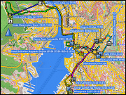 karte mit fussmaerschen und orte in nagasaki