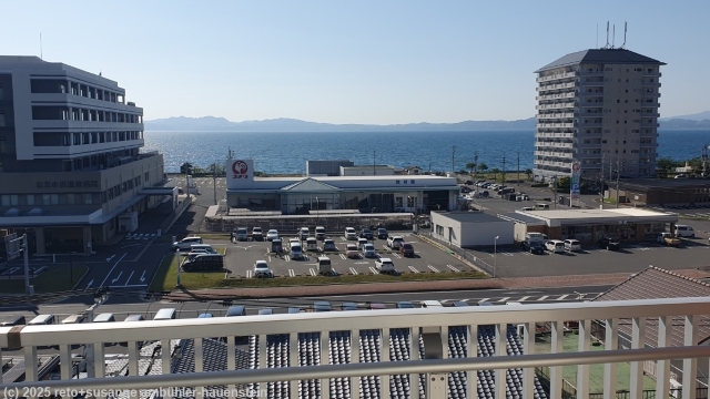 blick aufs meer von unserem zimmer im jisco hotel obama onsen