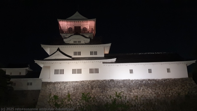 beleuchtetes schloss toyama