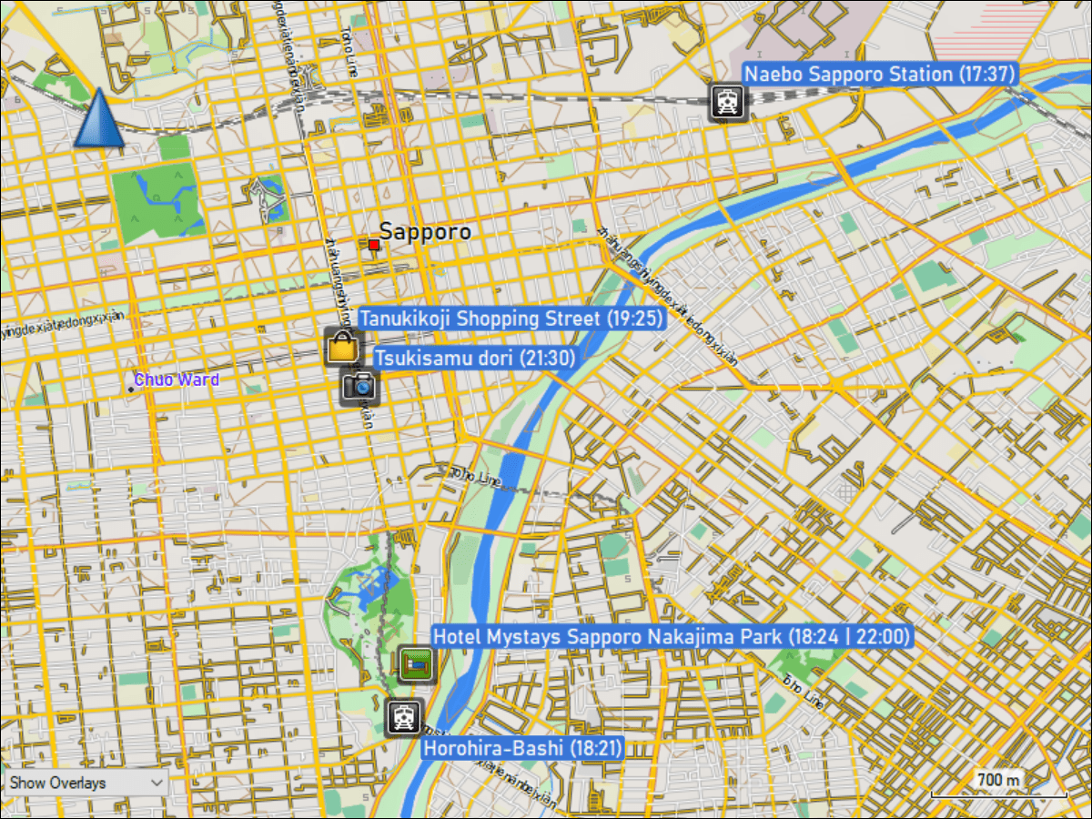 wegpunkte in sapporo