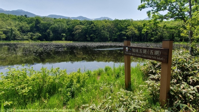 goko lake (5th lake) entlang des goko lakes trail im shiretoko nationalpark