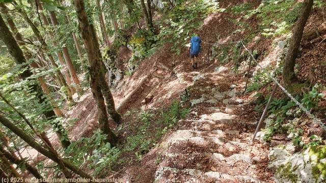 abstieg im zickzack vom haellchoepfli