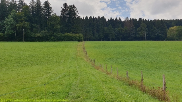 wanderweg ueber offenes feld bei le coty