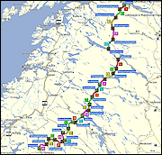 tatsaechliche wegstrecke abisko - hemavan mit tagesetappen